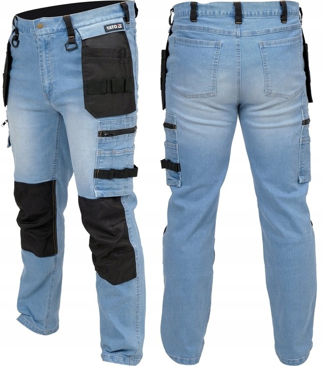 Montérské Pracovní Kalhoty Yato Stretch Jeans Pánské Modré Velikost L