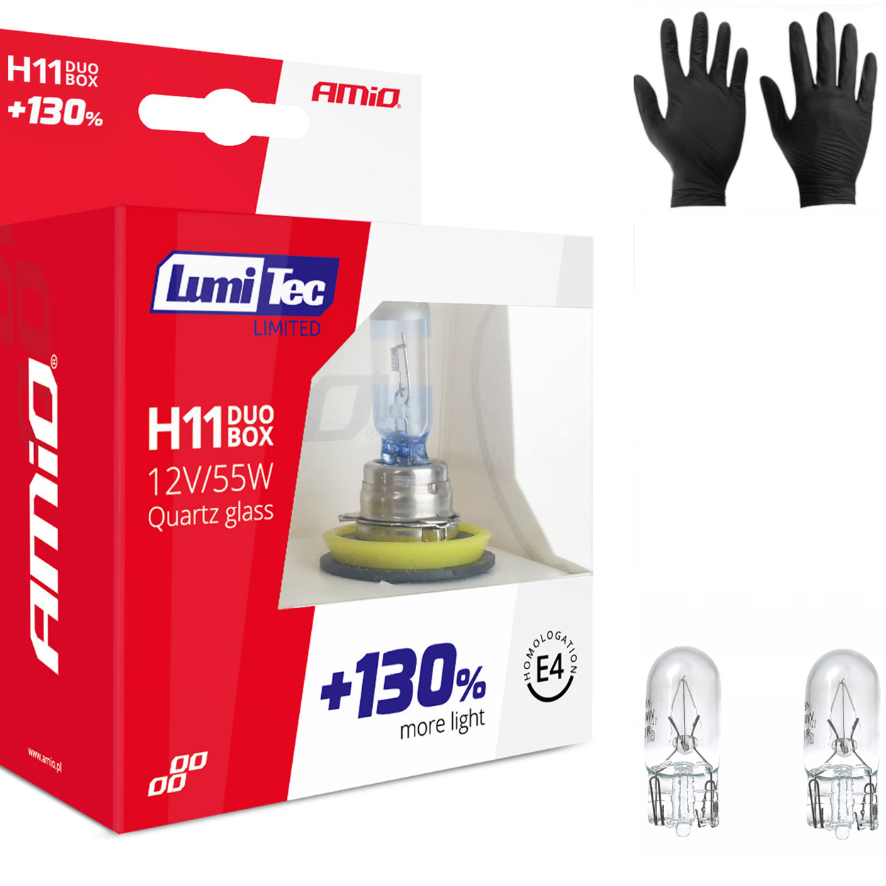 

2x H11 Amio Lumitec +130% Homologacja
