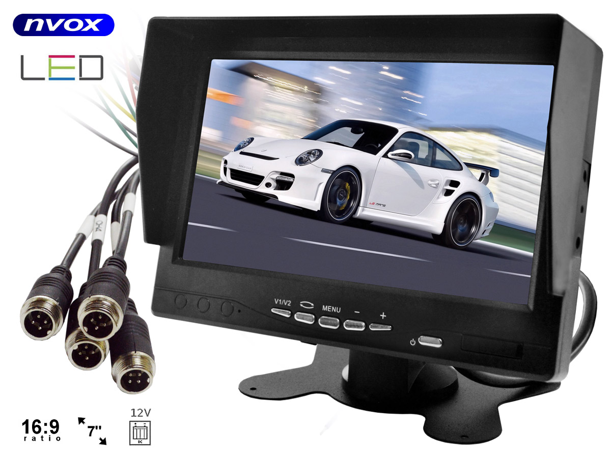 MONITOR AHD 7" REJESTRATOR OBSŁUGĄ DO 4 KAMER 4PIN