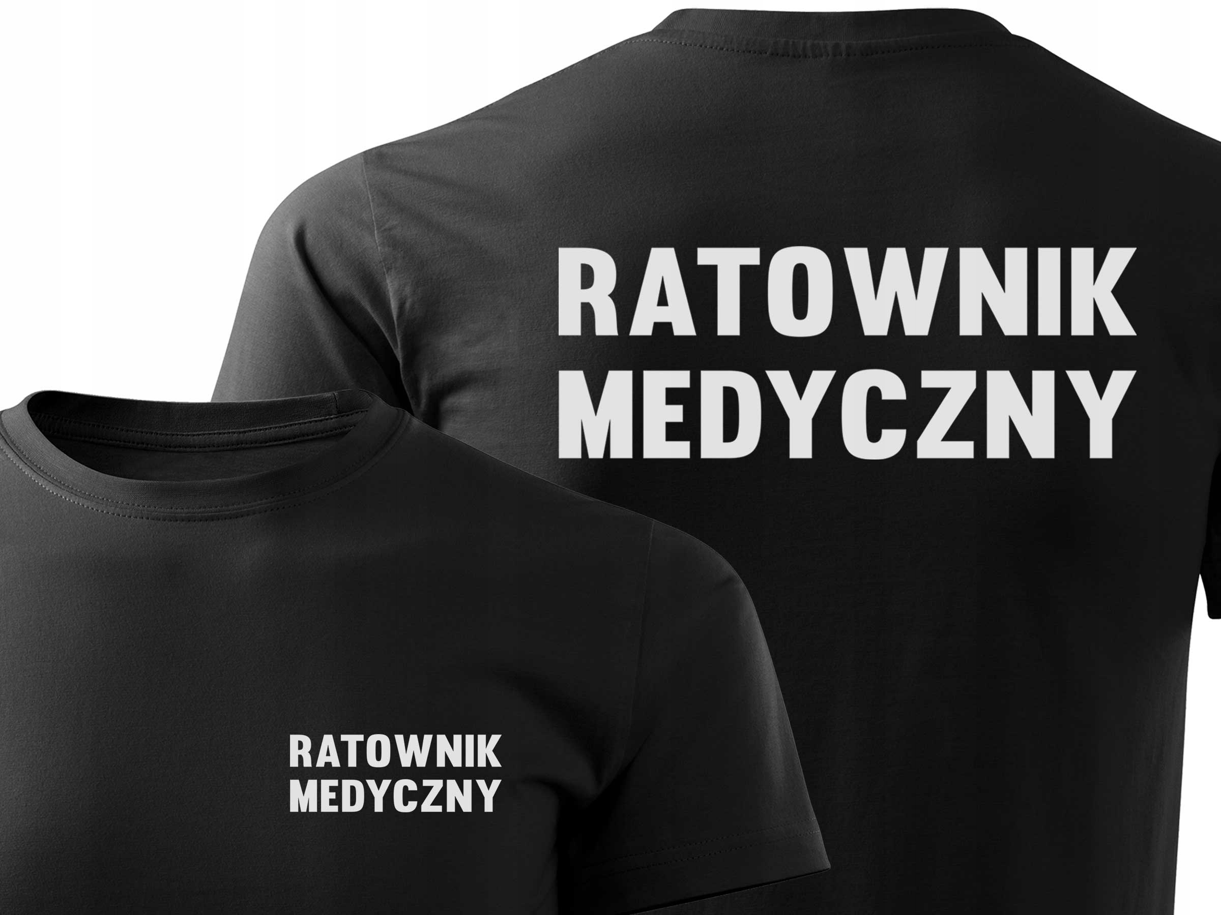 

Czarny T-shirt Odblaskowe Logo Ratownik Medyczny