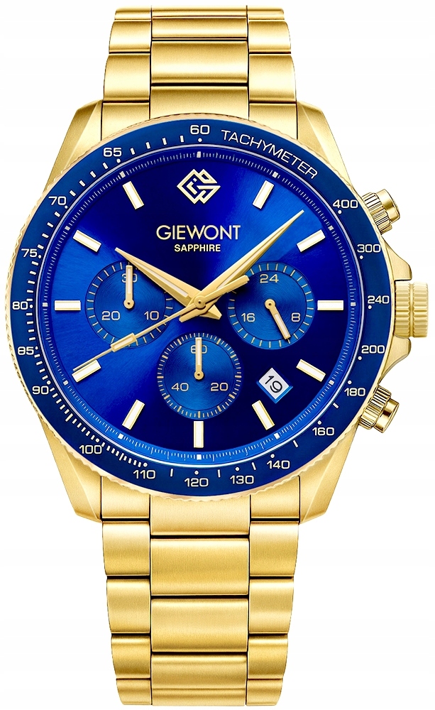 Pánské Hodinky Giewont Chronograph Sapphire Zlato modré GW3520-B5