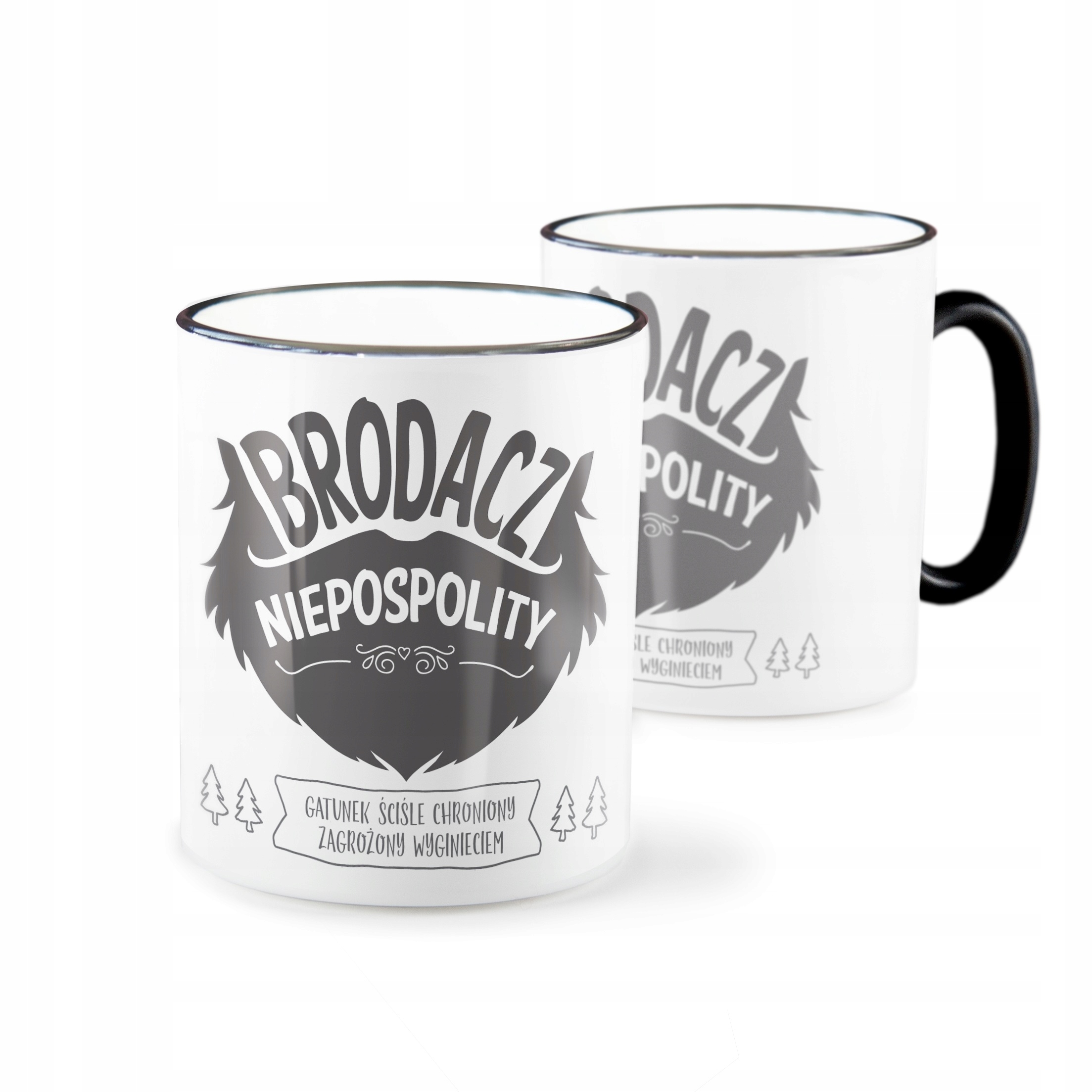 

Kubek z czarnym uchem "Brodacz"