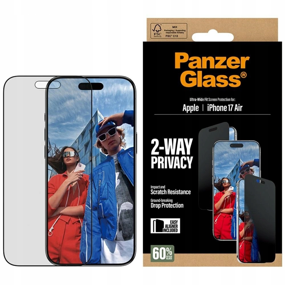 Privatizačné sklo PanzerGlass Ultra-Wide Fit EasyAligner pre iPhone Air