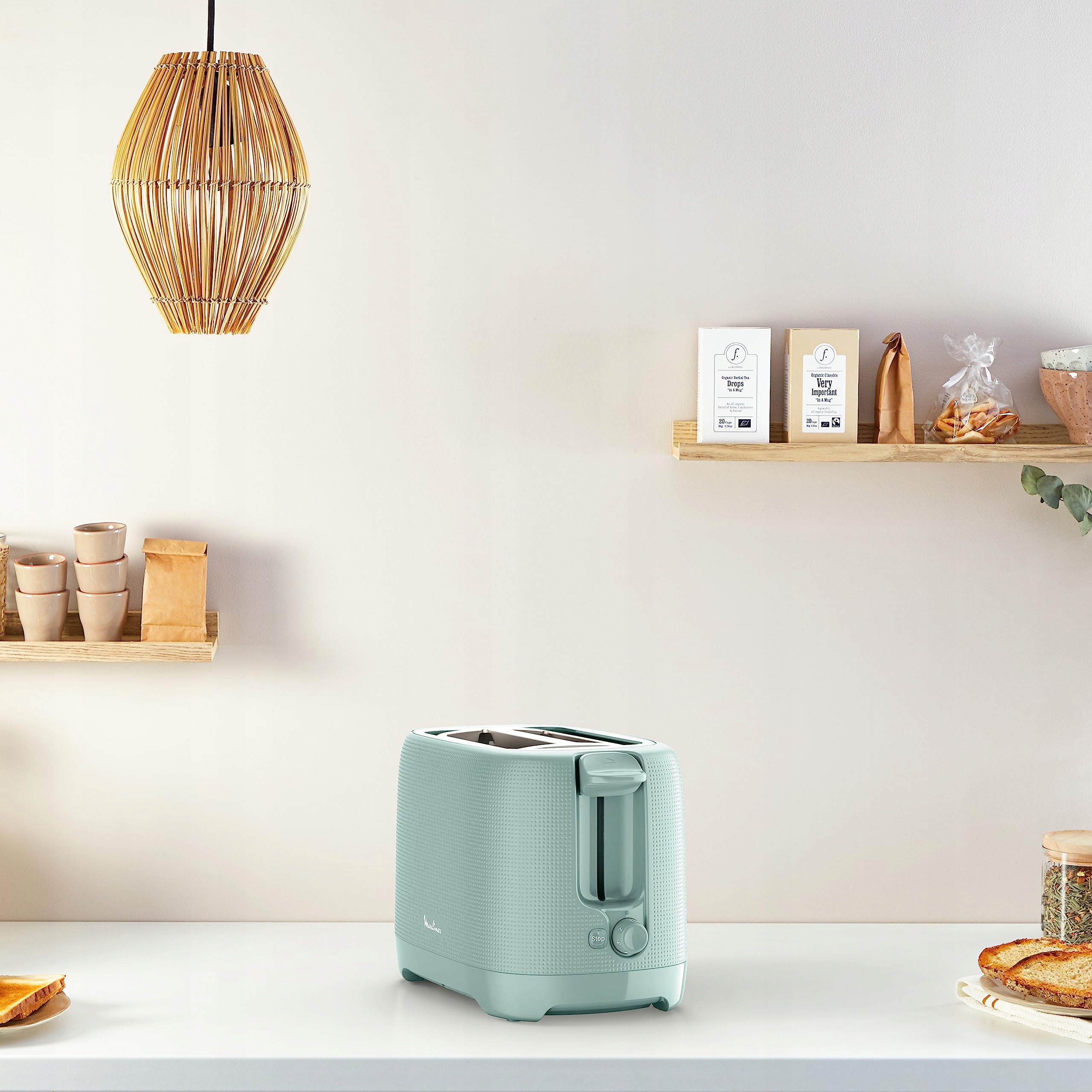 MOULINEX Toster 2 Kromki, 7 Stopni, Szerokie Szczeliny, Eukaliptus — miniatura 3