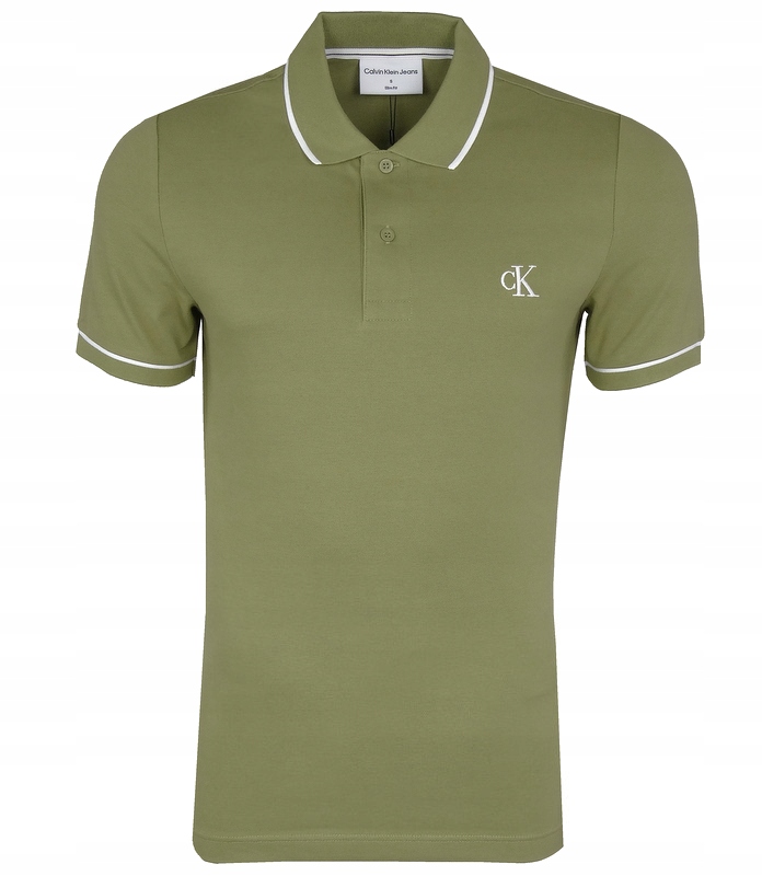 Calvin Klein Jeans pánské polo tričko, Slim, khaki, S
