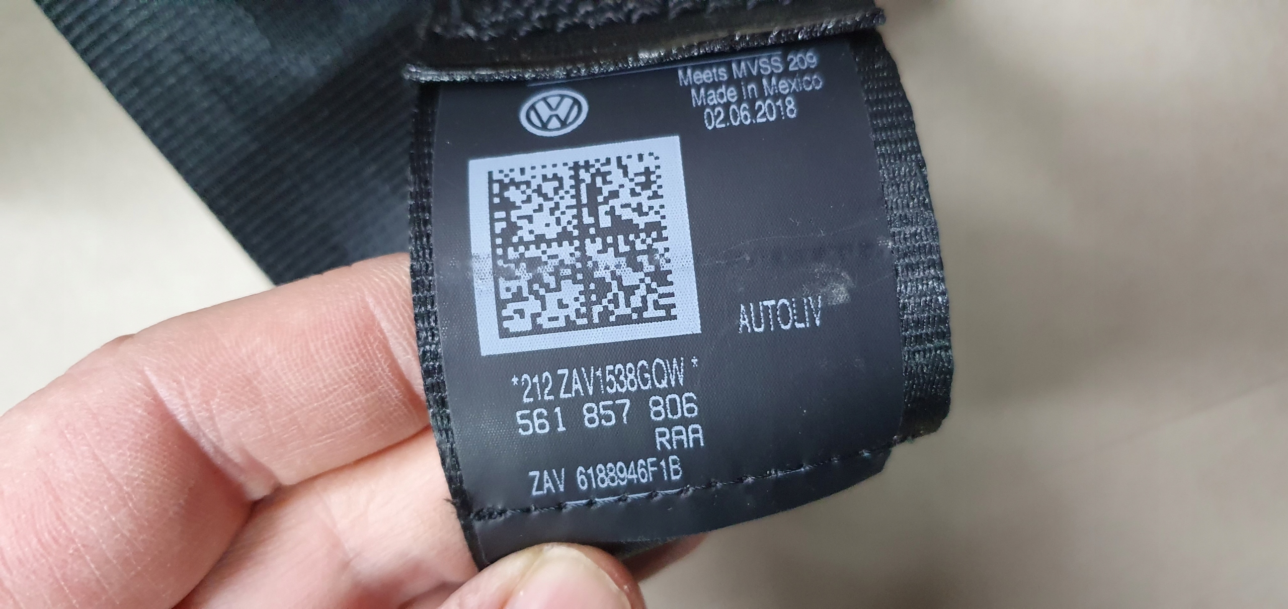 Gurten Sicherheits heck VW PASSAT B8 USA KOMPLET