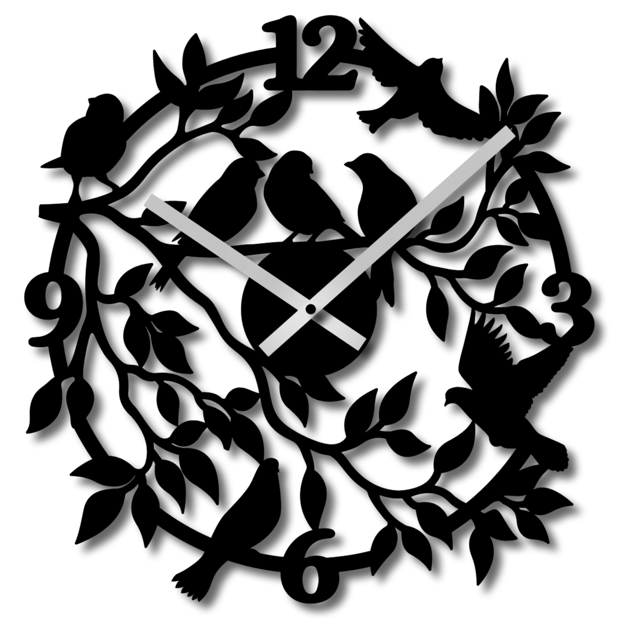 Nástěnné Hodiny 60 cm Velké Do Obývacího Pokoje Ptáci Dřevo Nástěnné Hodiny Do Kuchyně