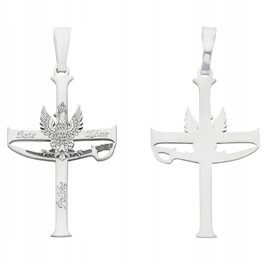 Stříbrný křížek Ag 925 rhodiovaný vlastenecký KC023RM