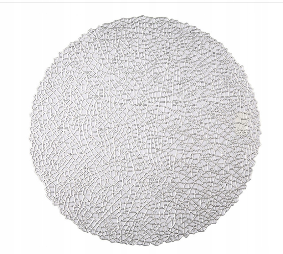 

Mata stołowa Pvc pleciona śr.38cm srebrna