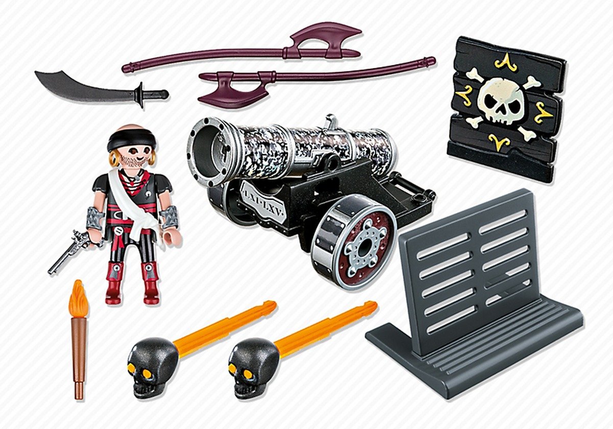 PLAYMOBIL 6165 CZARNA ARMATA Z PIRATEM I APLIKACJĄ