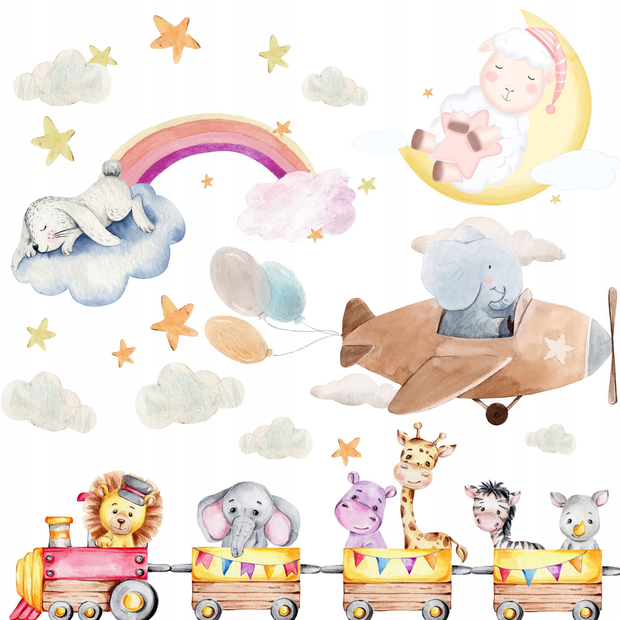 

Pociąg samolot Naklejka Na Ścianę 200cm