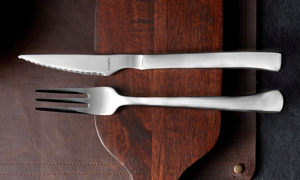 AMEFA 12 SZTUĆCE KOMPLET CHULETERO PIZZA STEK GRILL KOMPLET DLA 6 OSÓB Materiał wykonania metal