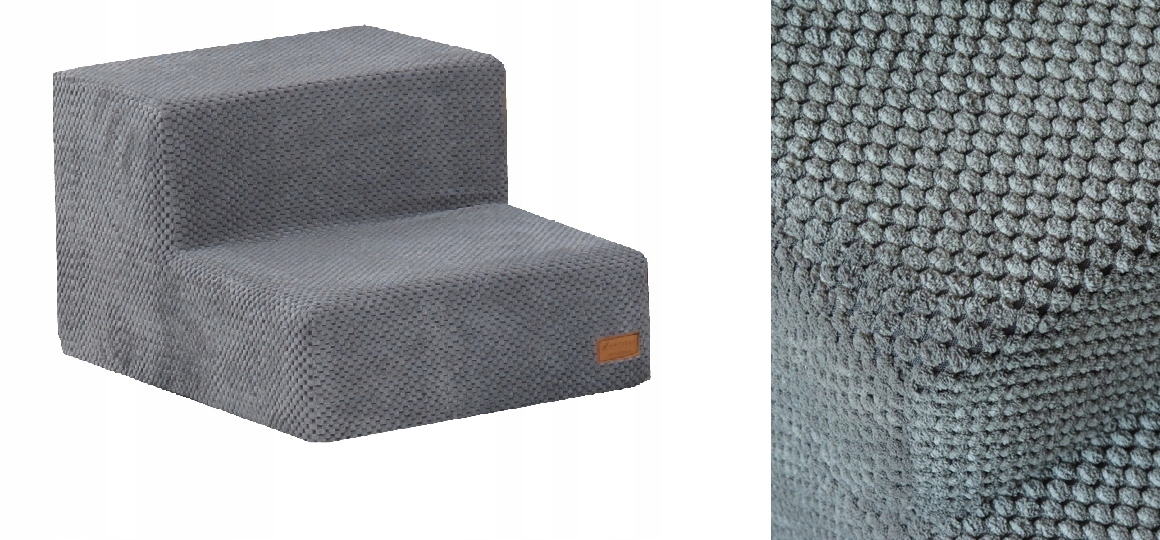 Schodki/schody do kanapy sztruks głębsze grafit