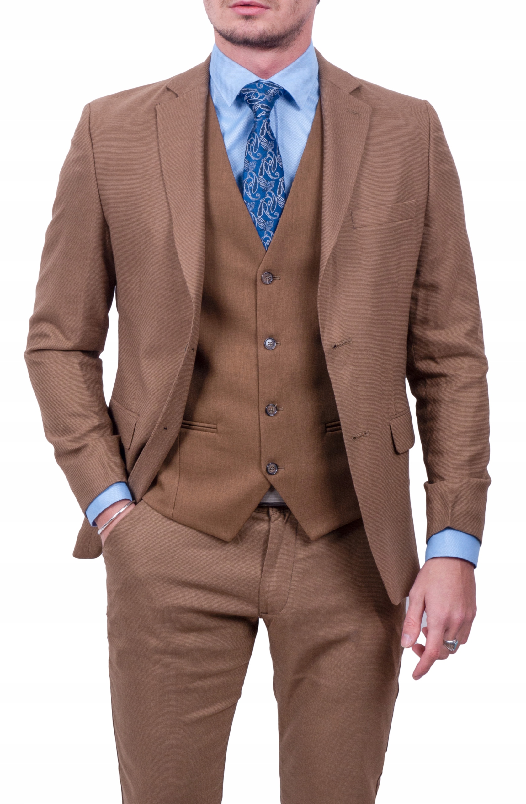 Brazowa kamizelka meska garniturowa 60 PL Rozmiar 60