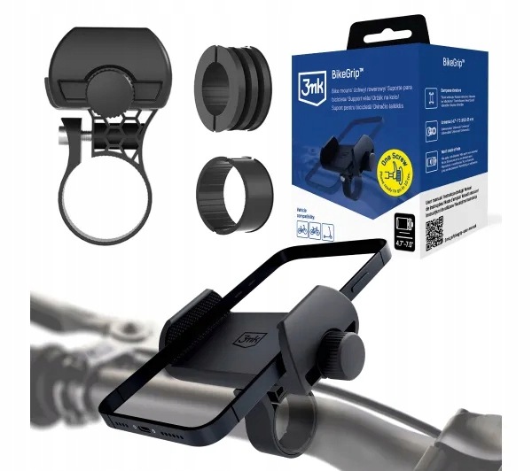 Uchwyt na rower hulajnogę do kierownicy 3mk BikeGrip na telefon Czarny