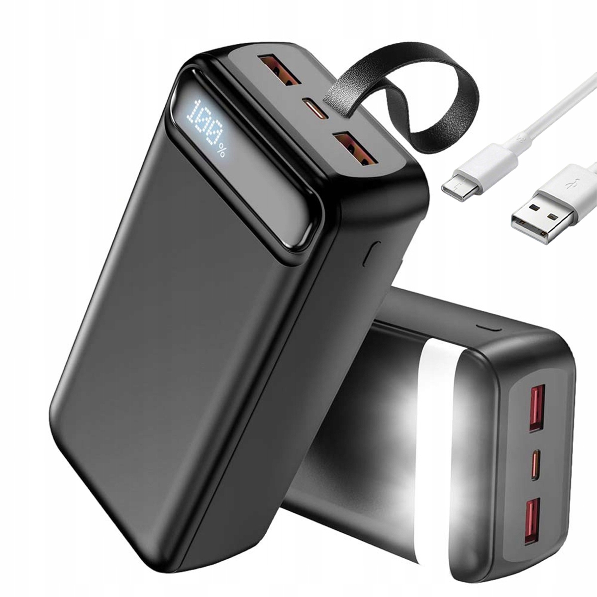 Mocny Powerbank 50000mAh 22,5 W Qc Pd Power Bank 2 x Usb-a Usb-c Z Led