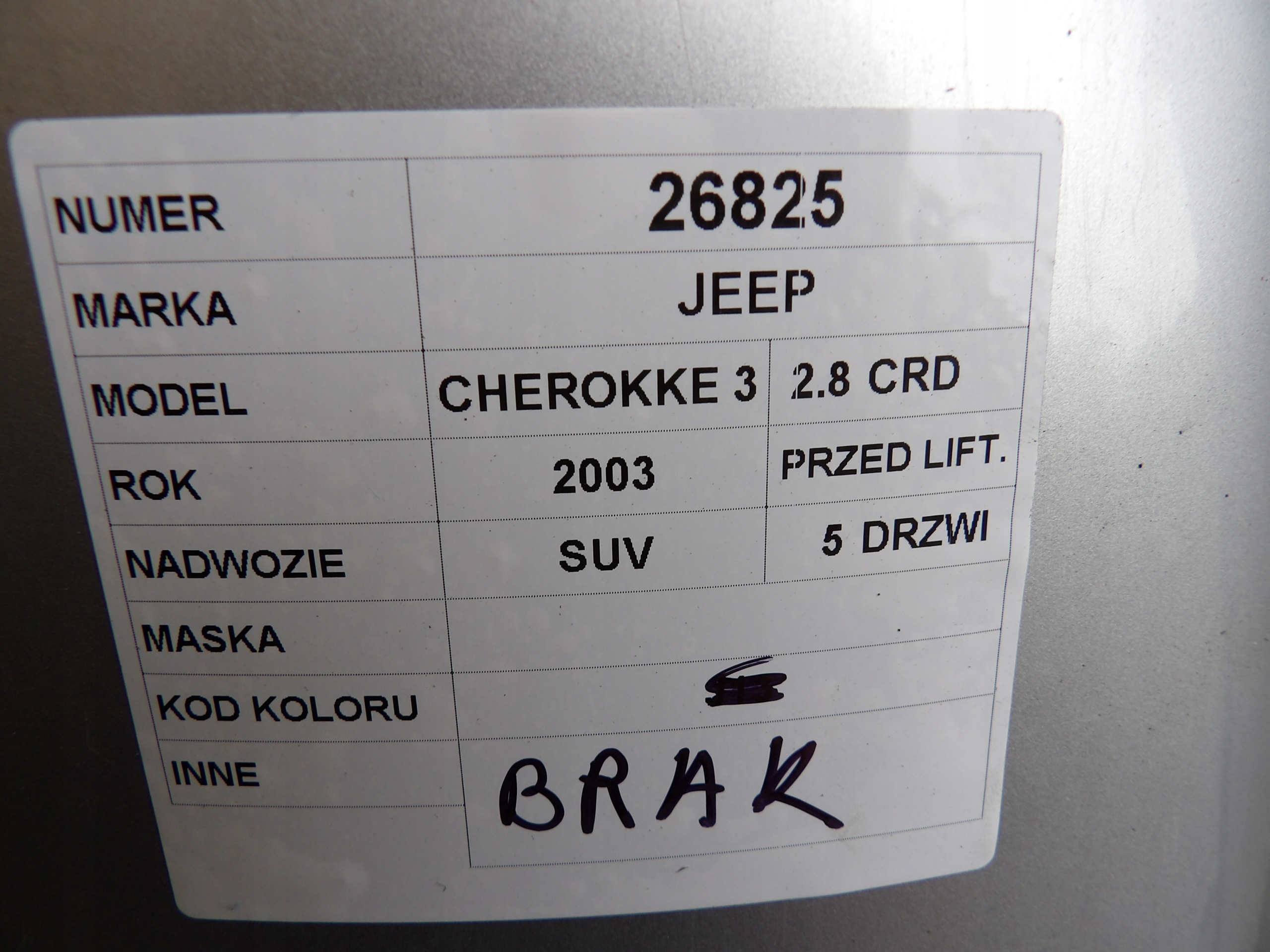 Jeep Cherokee 3 bonnet