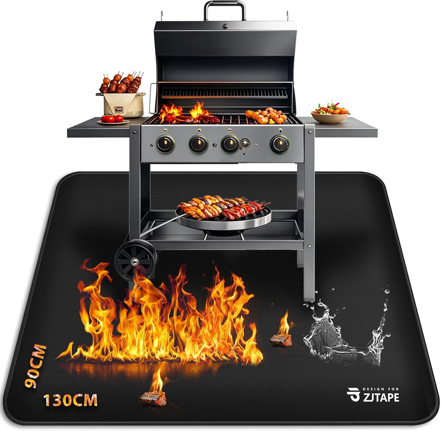 Ohnivzdorná podložka pod gril 130 × 90 cm – maximální ochrana
