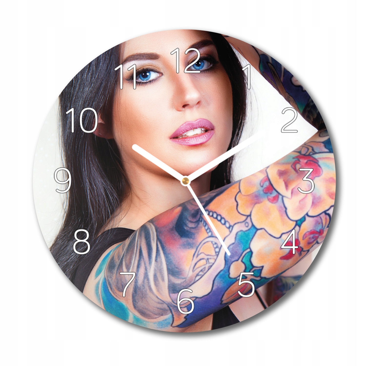 

Kobieta tatuaż ramię do salonu foto-zegar fi 30