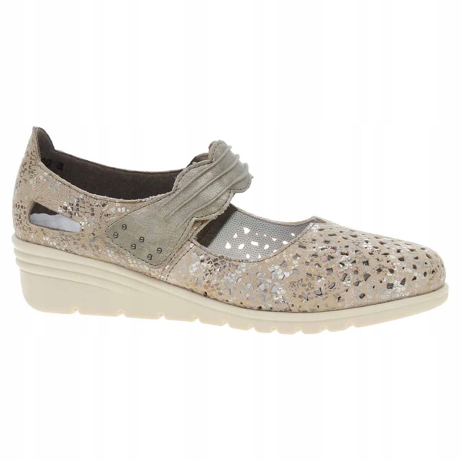 Dámské baleriny Rieker L5359-90 beige -metallic 39