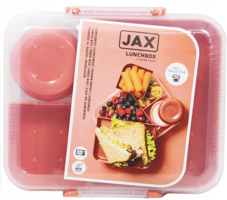 Lunch box JAX 2900 ml czerwony PUDEŁKO ŚNIADANIOWE LUNCH (27150414