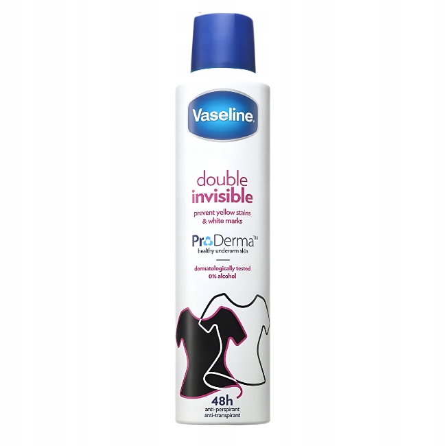 Deodorant ve spreji Vaseline Double Invisible Pro Derma 250 ml