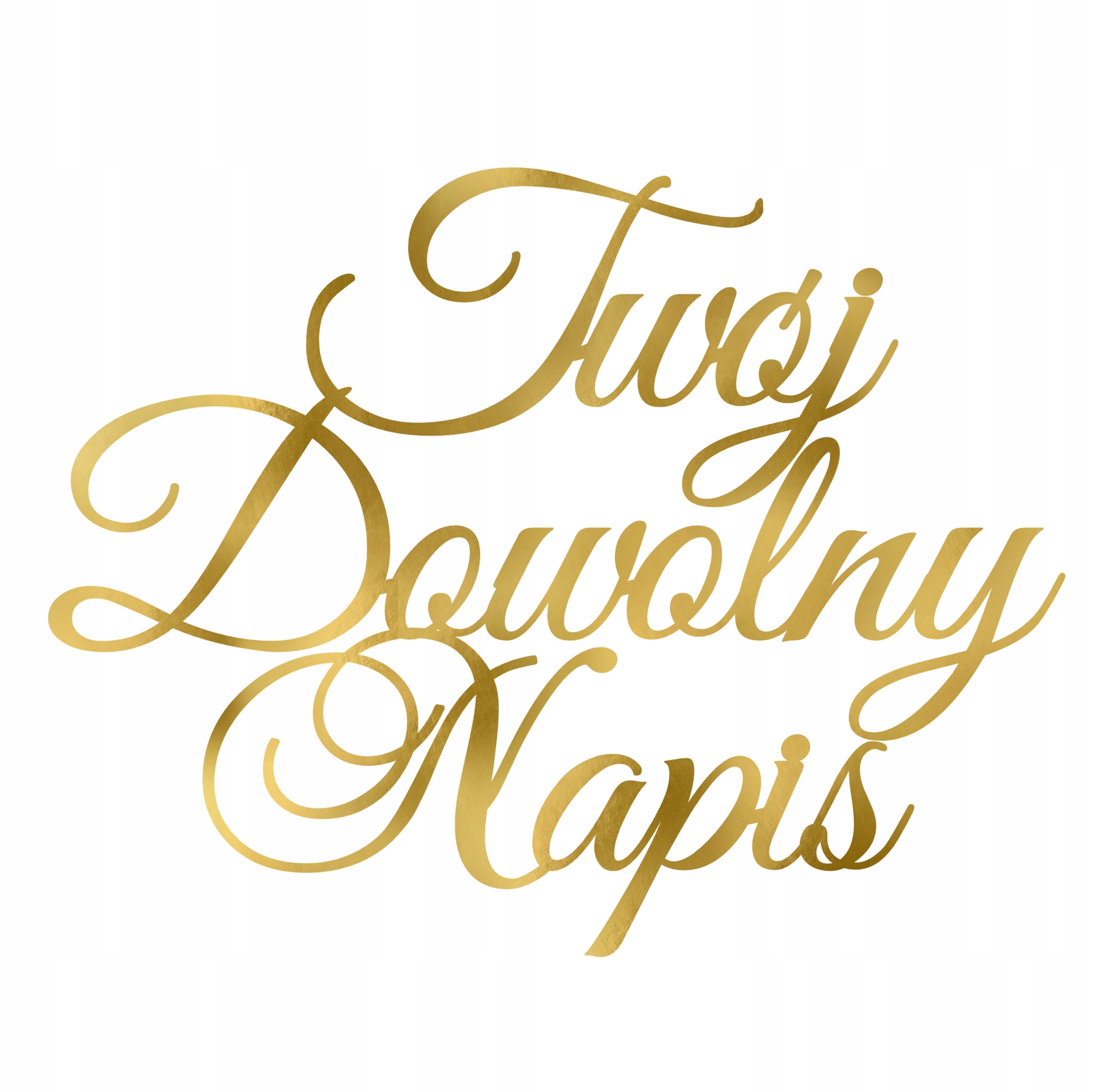 TOPPER twój dowolny napis ZŁOTO
