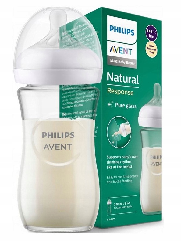 AVENT BUTELKA RESPONSYWNA NATURAL SZKLANA 240 ML