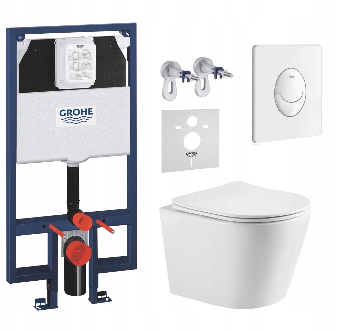 7v1 Wc Sada, Stelaz Grohe Slim, Wc Miska Tornado Imprese, Tlačidlo