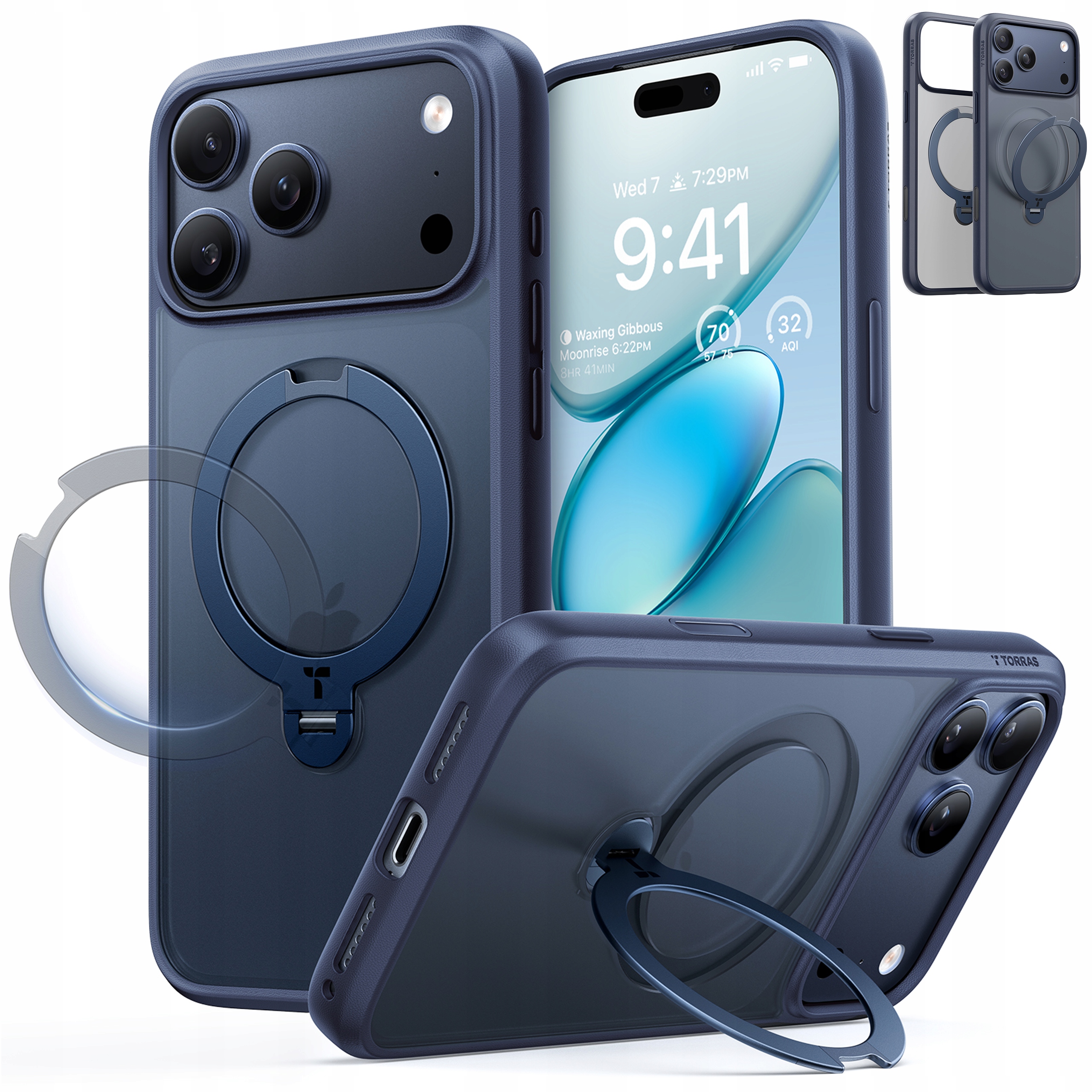 Torras Ostand Spin Case Pouzdro MagSafe s držákem pro iPhone 17 Pro Kryt