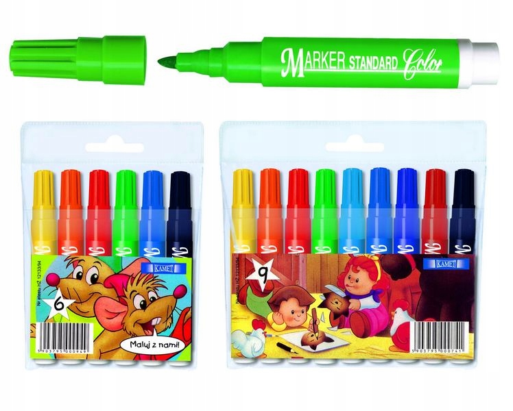 6X KAMET PISAKI SZKOLNE MAX GRUBE 6 KOLORÓW