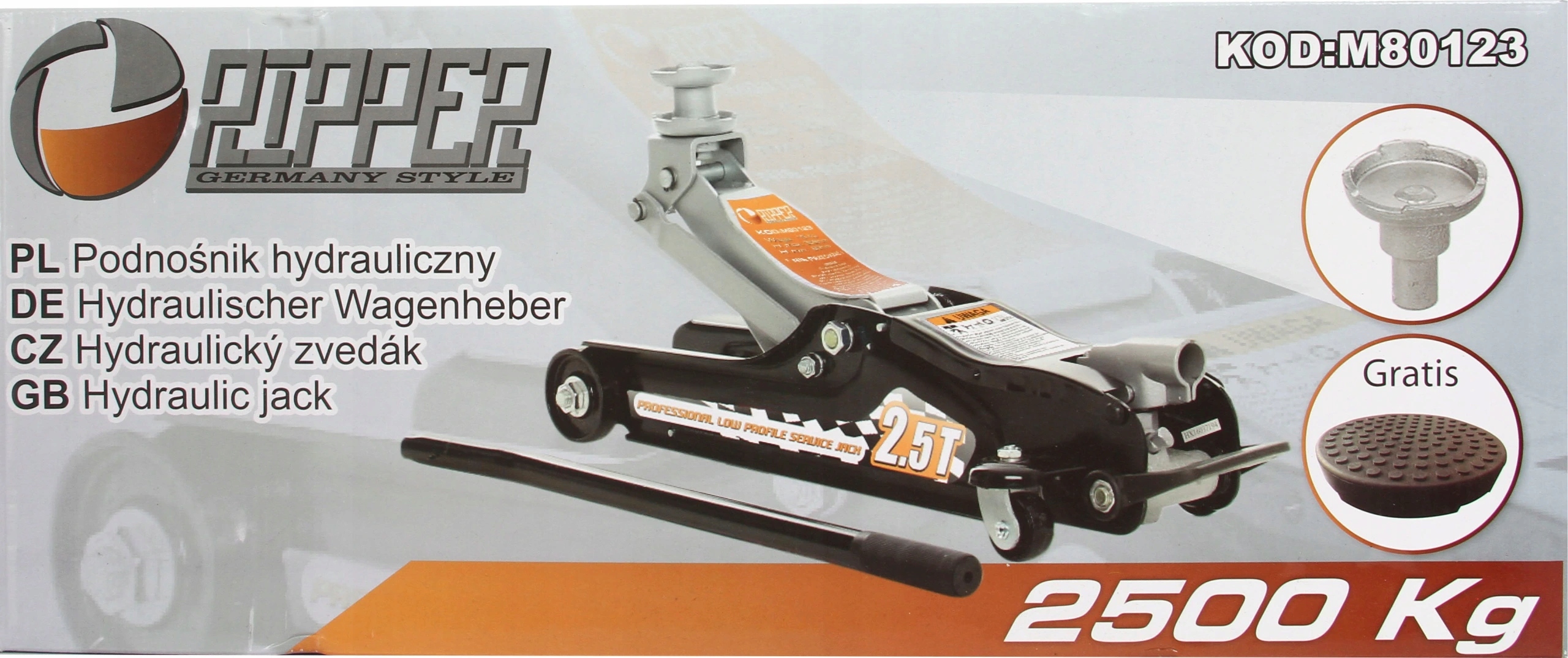 PODNOŚNIK SAMOCHODOWY LEWAREK ŻABA 2,5T +NADSTAWKA Kod producenta M80123