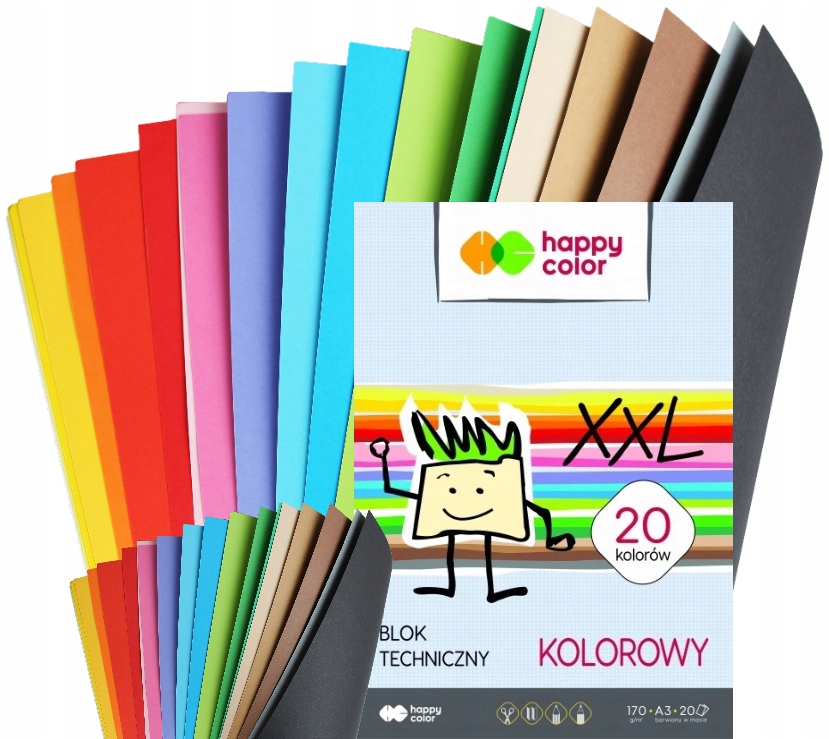 

Blok techniczny A3 20k 170g kolor XXL Happy Color