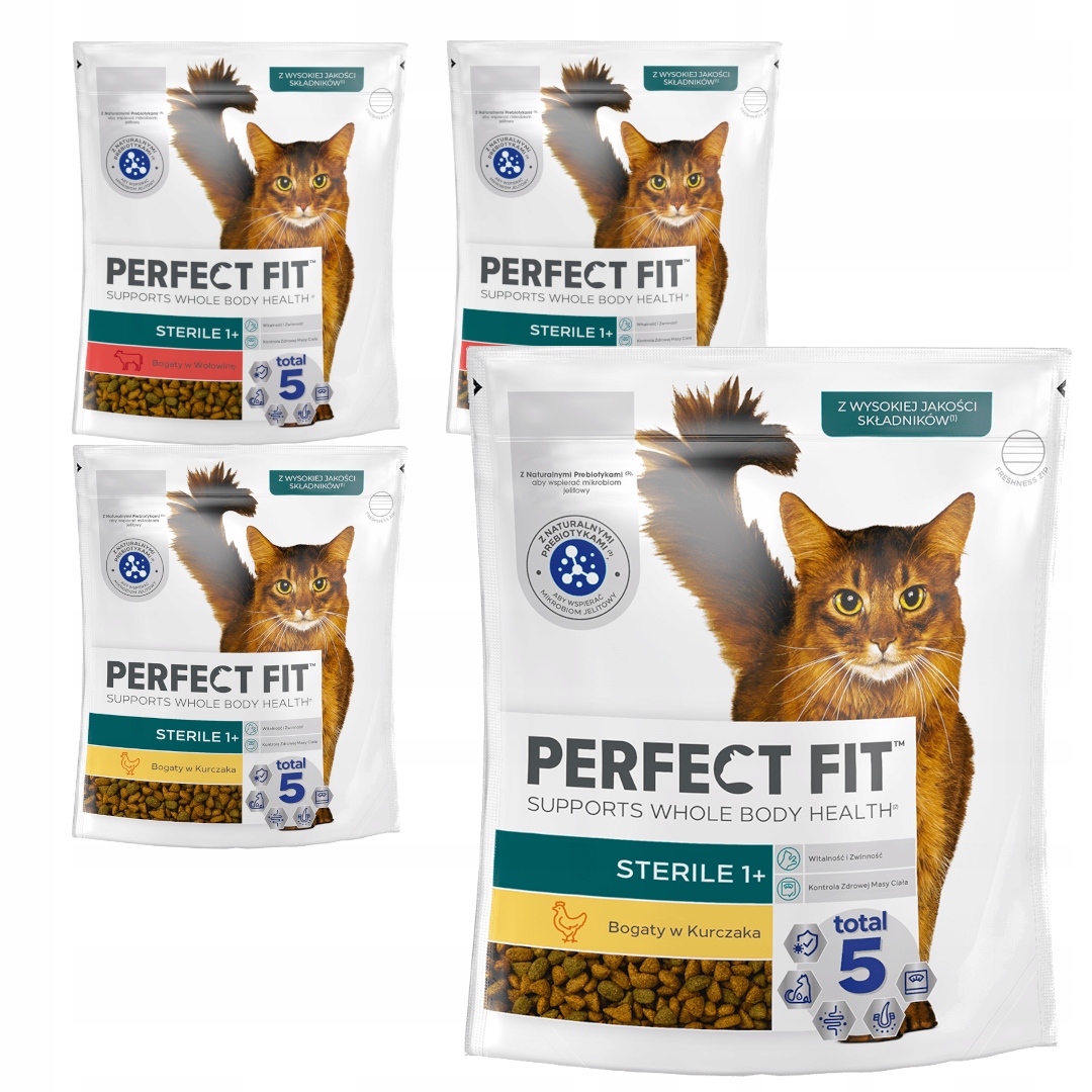 Perfect Fit Sterilní suché Krmivo pro sterilizované kočky Mix Chutí 4x750 g