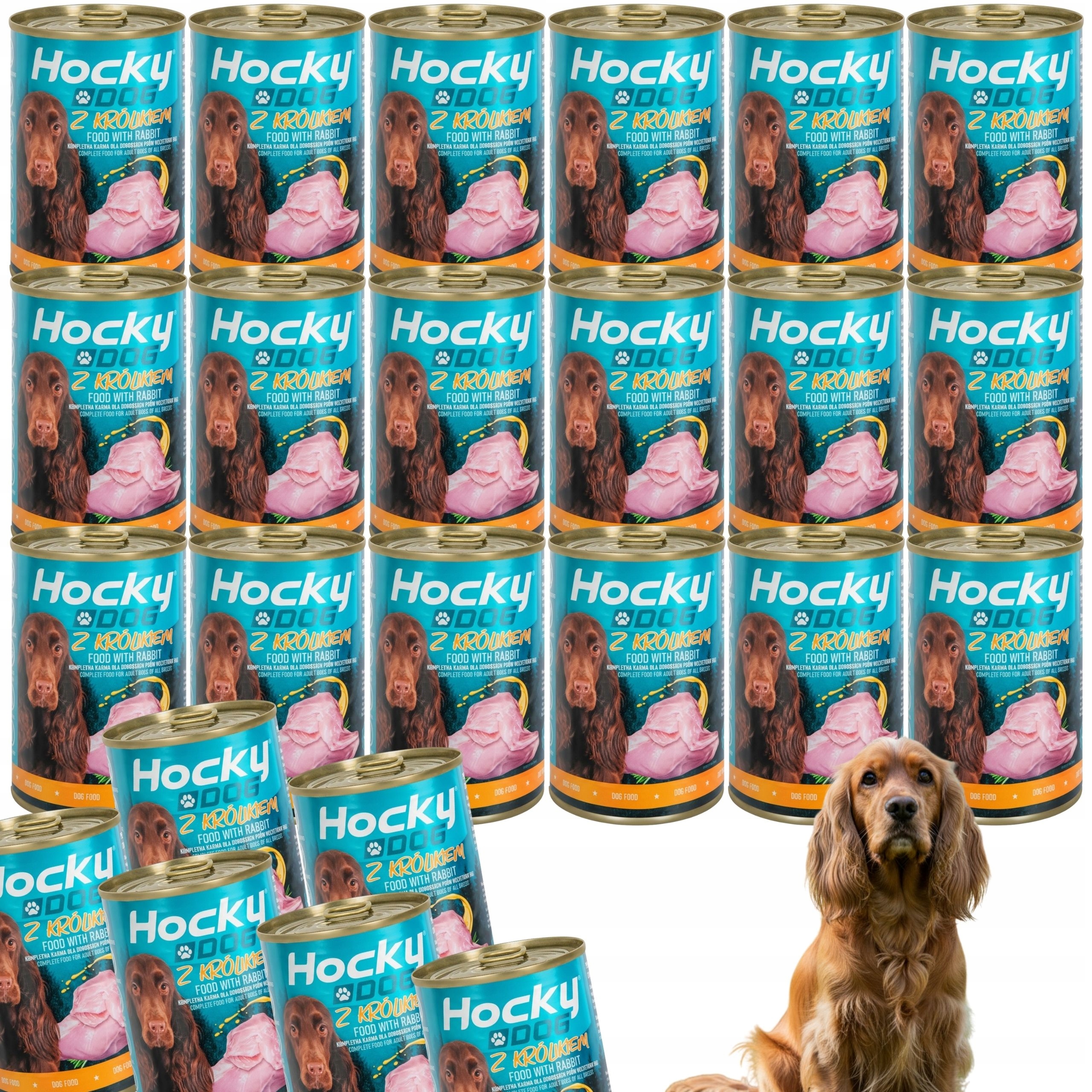 Levně Vlhké Krmivo Pro Psa Plechovka Hocky S Králíkem 24x400G Pro Dospělé Psy