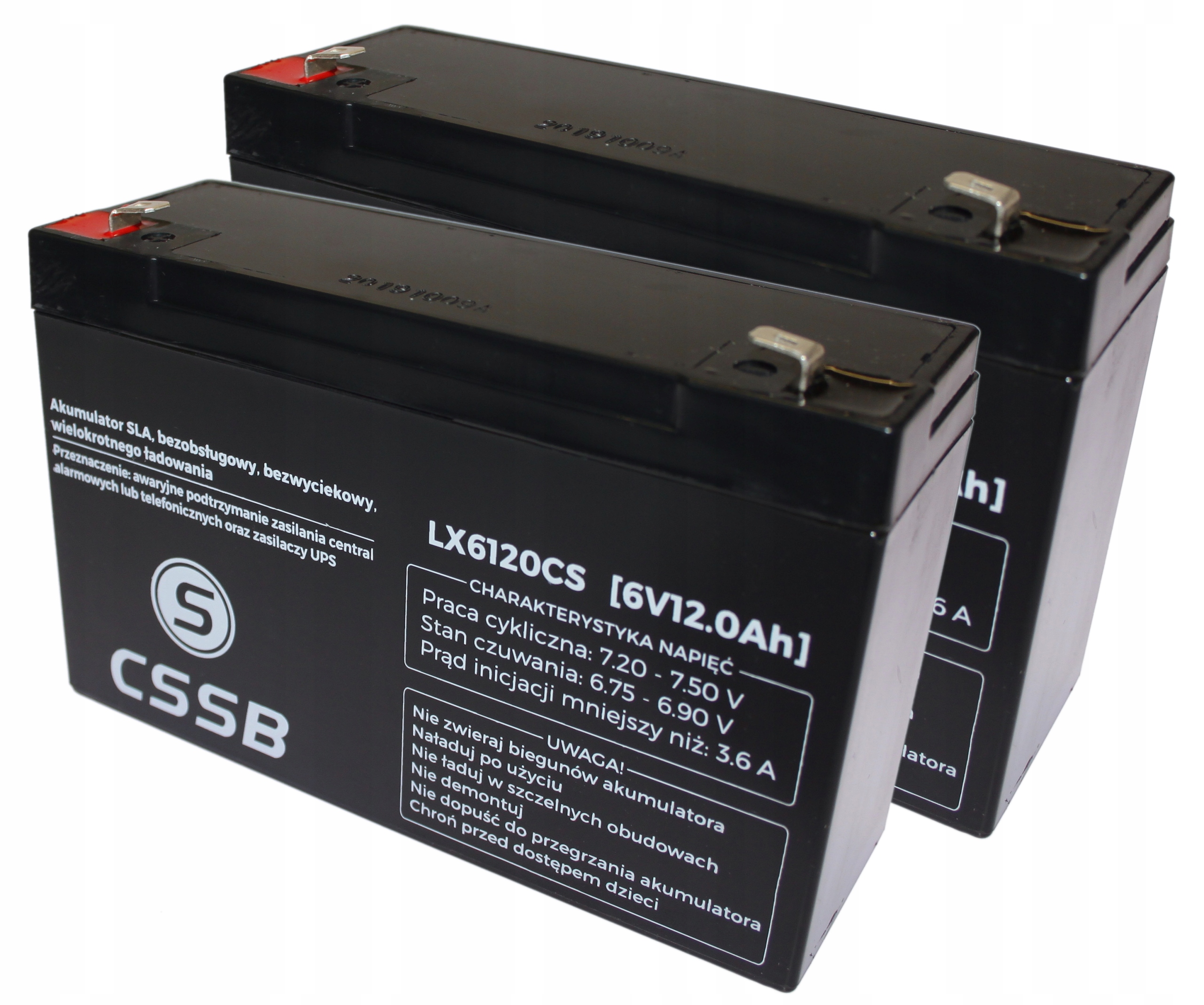 2x Akumulator Agm 6V 12Ah Cssb (wymiar 10Ah 14A 15Ah) autka waga Ups alarm