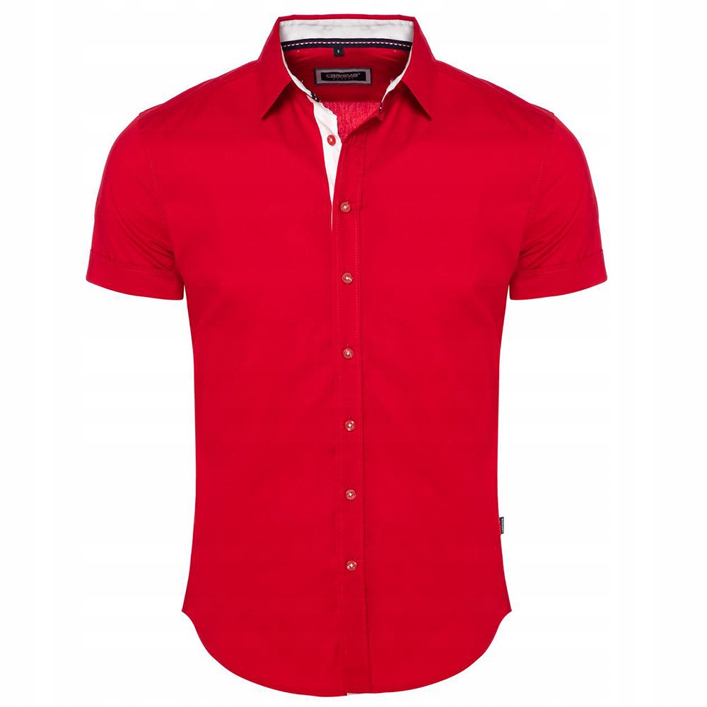 Carisma košile pánská 9102 krátký rukáv slim fit XL červená