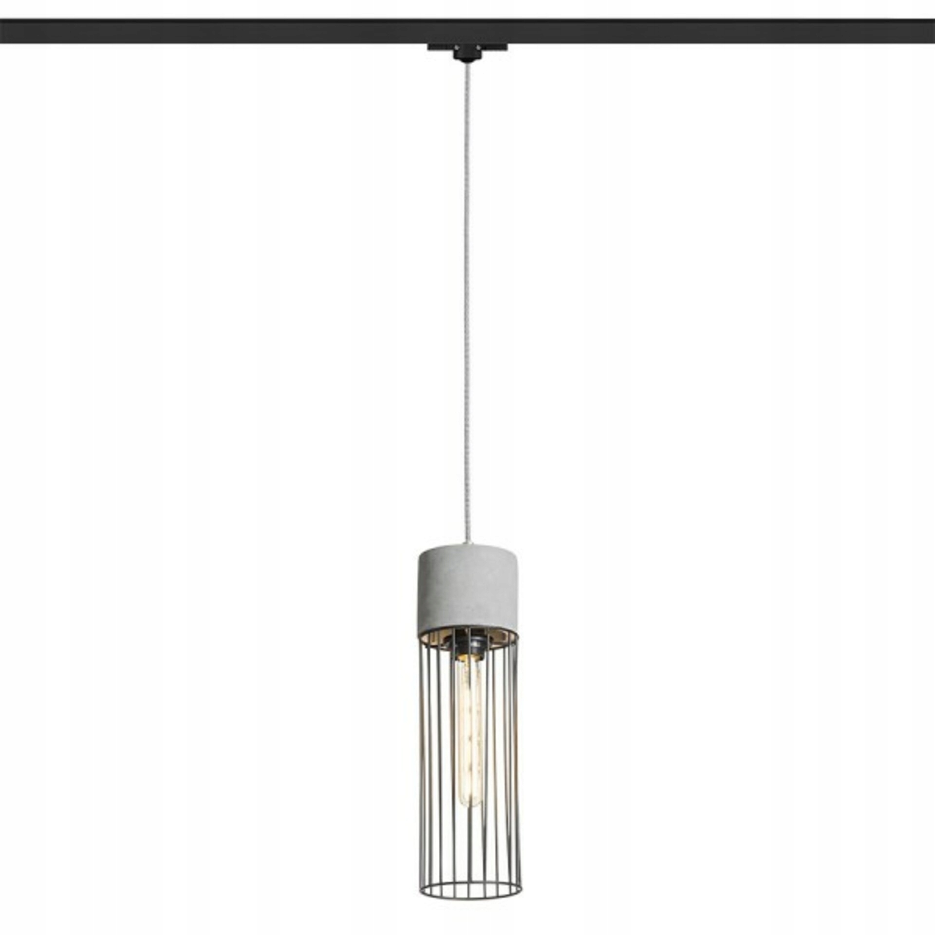 Rendl Burton závesné svietidlo E27 pre trojokruhovú lištu betón/čierna 42W