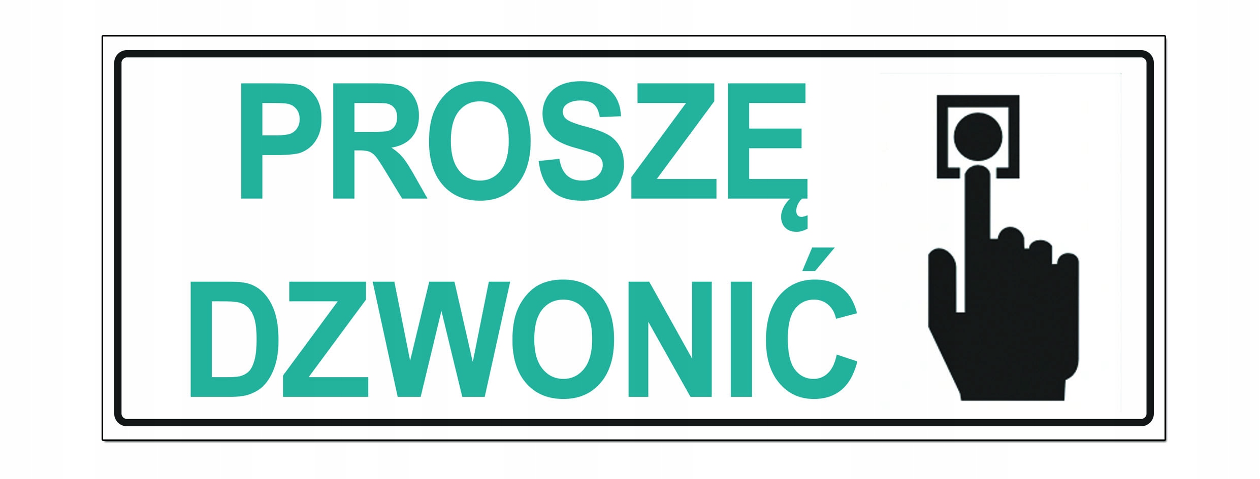 PROSZĘ DZWONIĆ znak tabliczka zadzwoń 21x8 PCV furtka hotel przedszkole