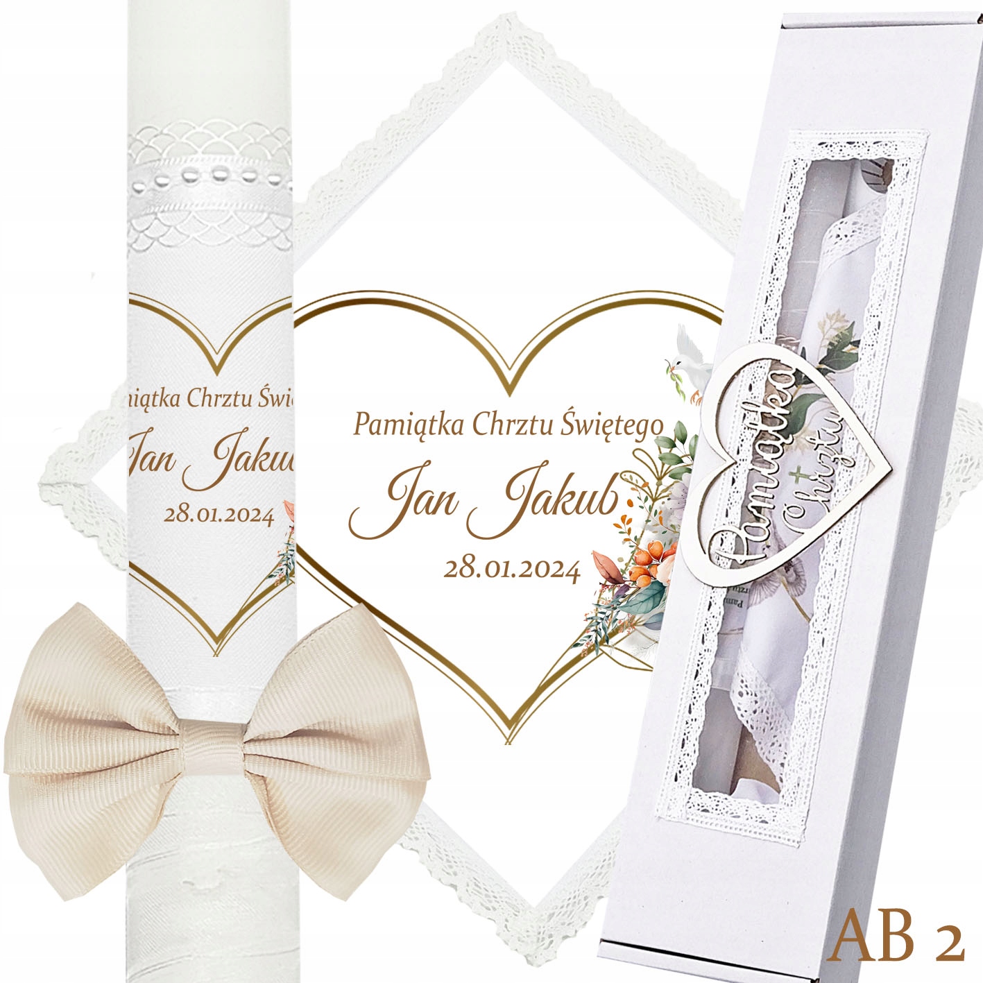 ŚWIECA NA CHRZEST SZATKA DO CHRZTU IMIĘ PUDEŁKO Rodzaj świeca