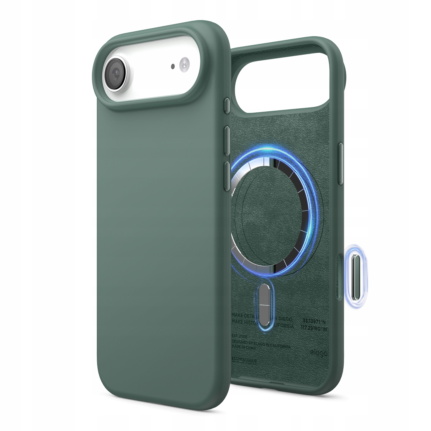 Silikonové Pouzdro s MagSafe Elago pro iPhone 17 Air Midnight Green