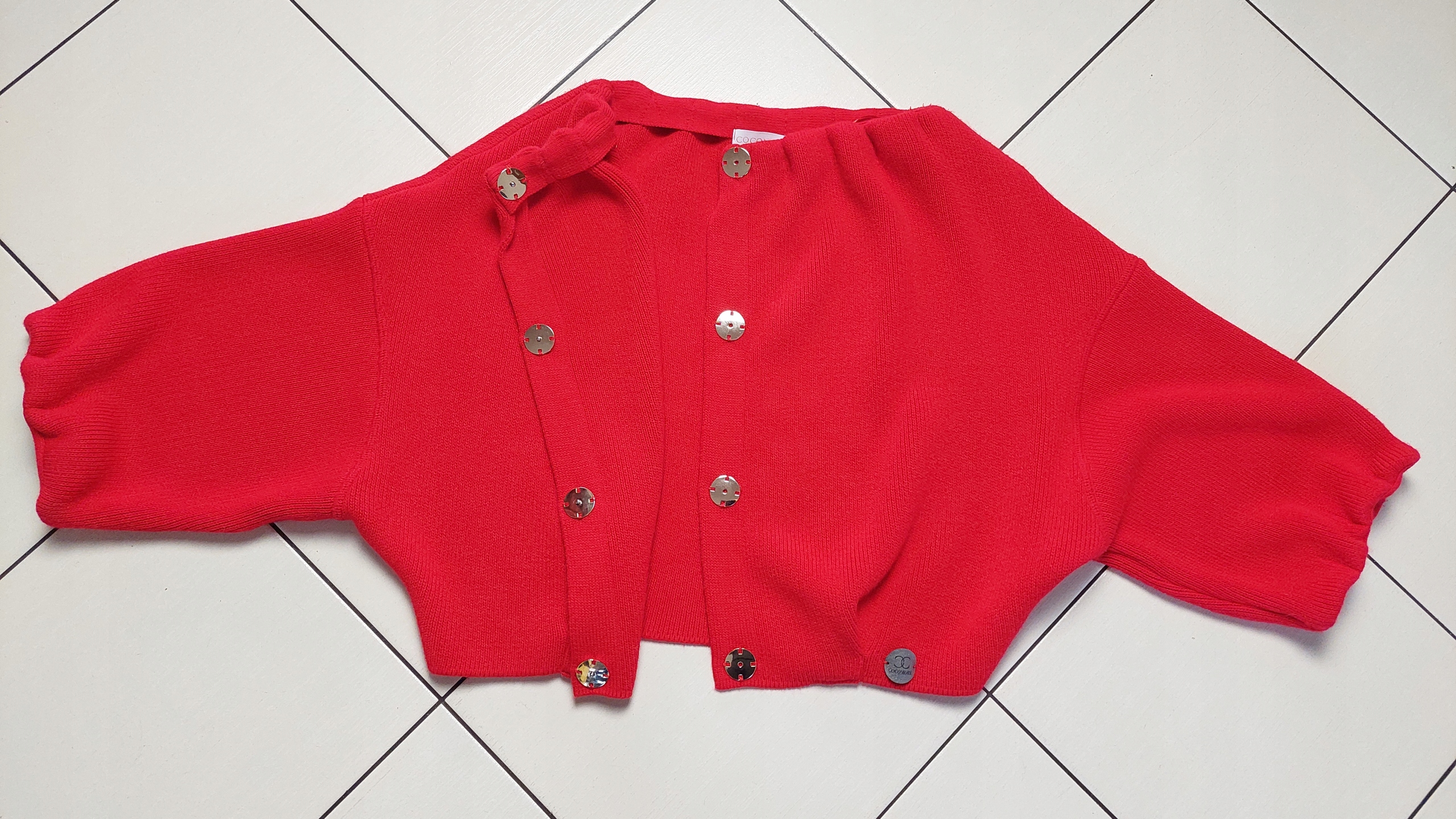 COCOMORE Sweter Bomberka Bolerko Narzutka Czerwony Zapięcie zatrzask