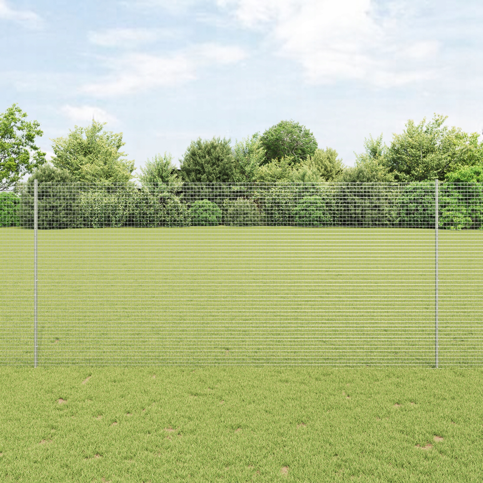 Svařovaný drátěný plot s 10 U sloupky Stříbrná 1,4x10 m Ocel Silver 3336336