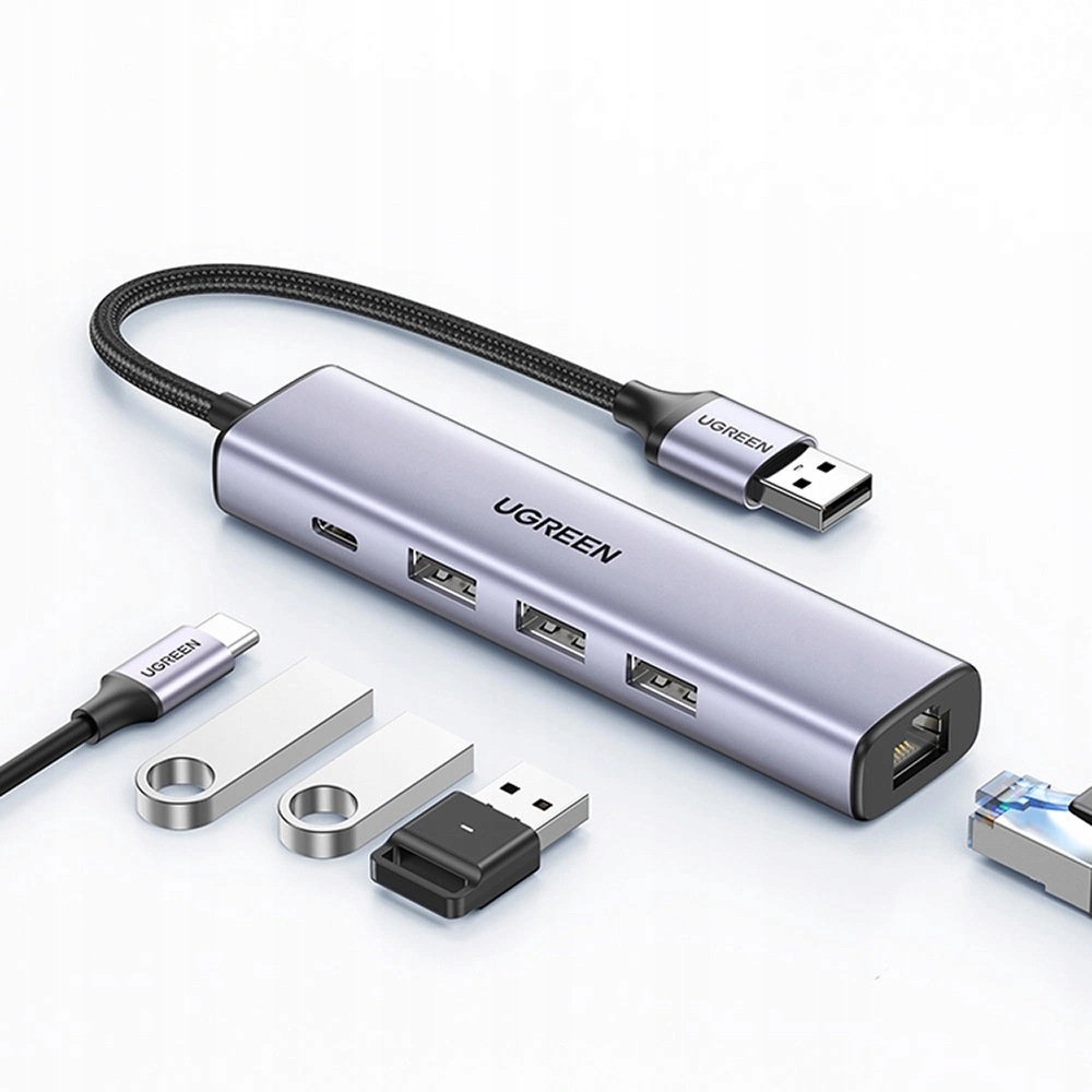 Multifunkční Adaptér Usb Hub 3.0 3 X Usb Ethernet RJ-45 Usb Typ C Pd