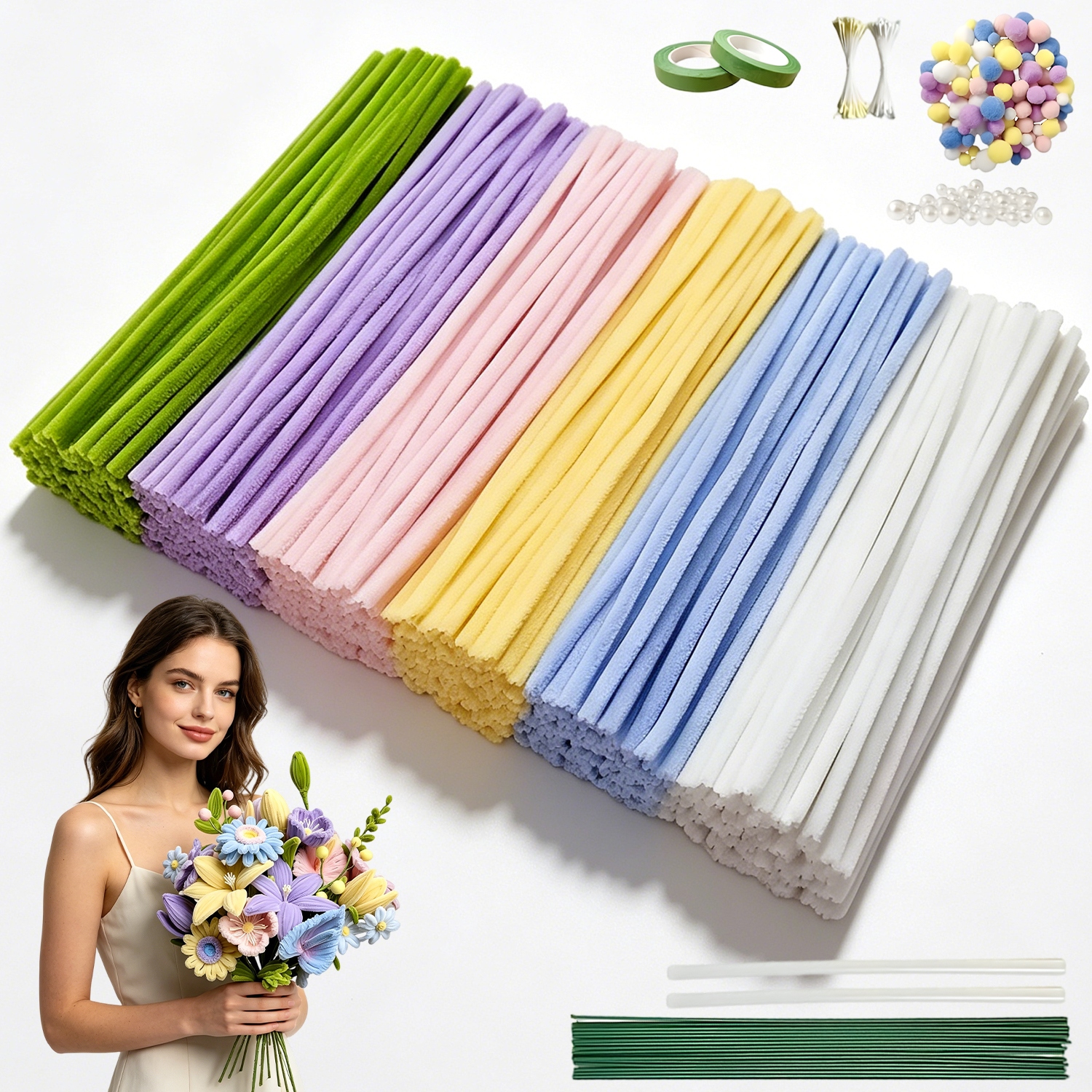 Kreativní Sada Kytic 500 Drátků Pipe Cleaners Diy Dárek