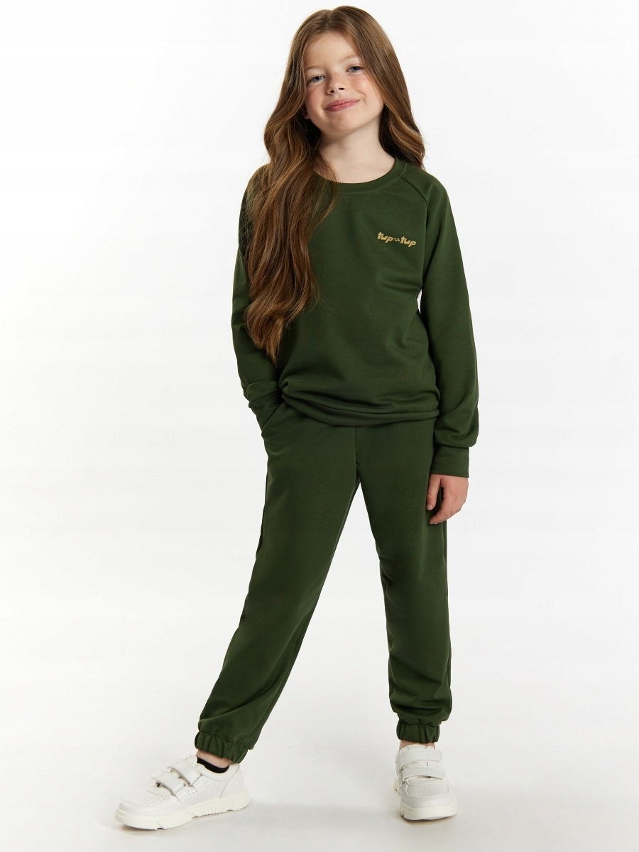 Komplet dresowy dziewczęcy, khaki, Tup Tup, r. 104