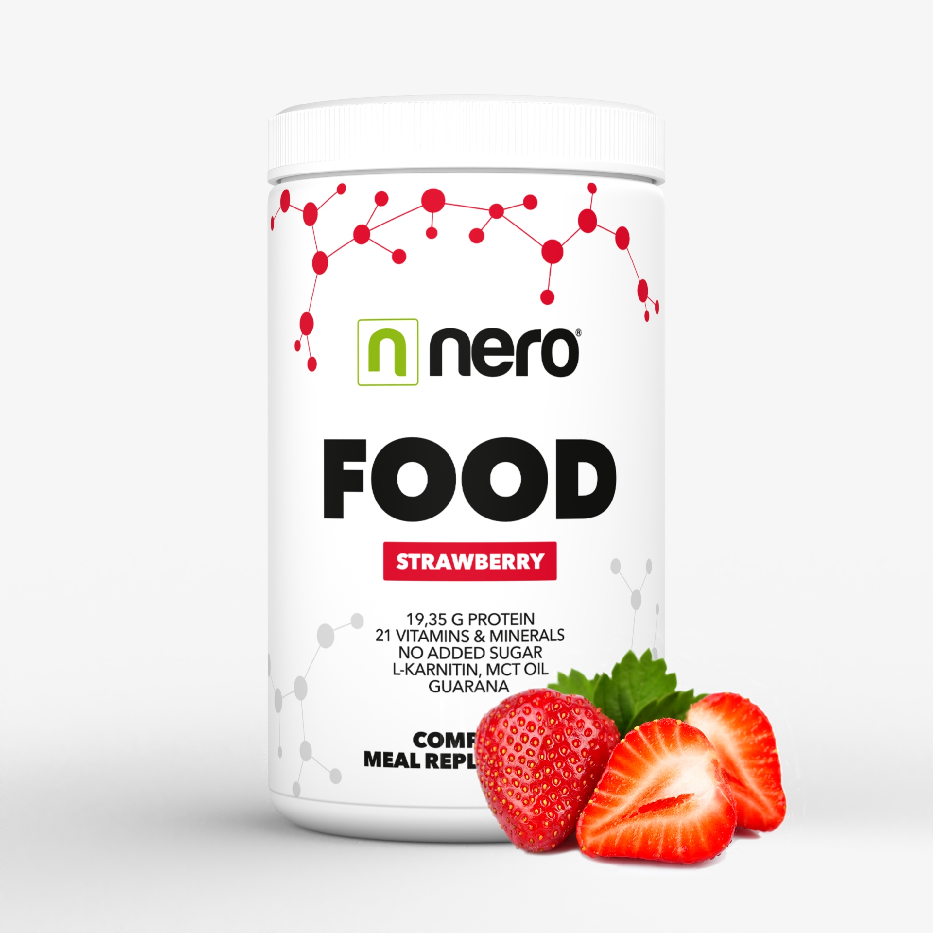 Levně Zdravé dietní jídlo Nero Food Jahoda, 600g, 20 porcí