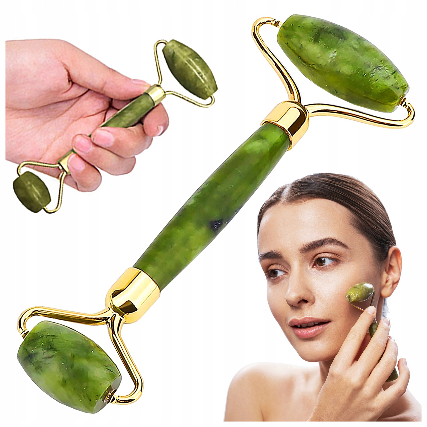 

Masażer do twarzy z jadeitu roller wałek jadeitowy