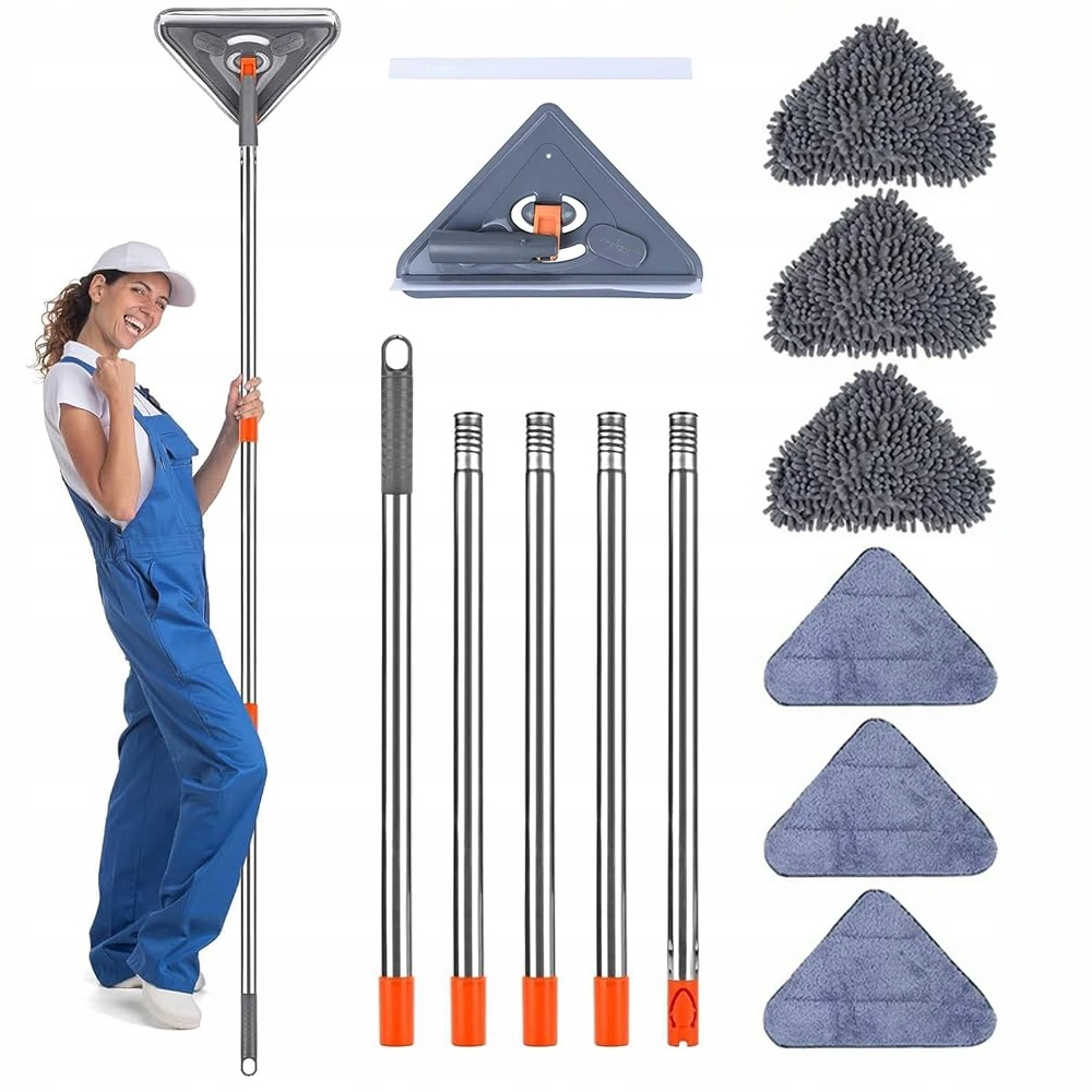 Levně Nastavitelný Trojúhelníkový 360° Čisticí Mop Pro Čištění Podlah A Oken