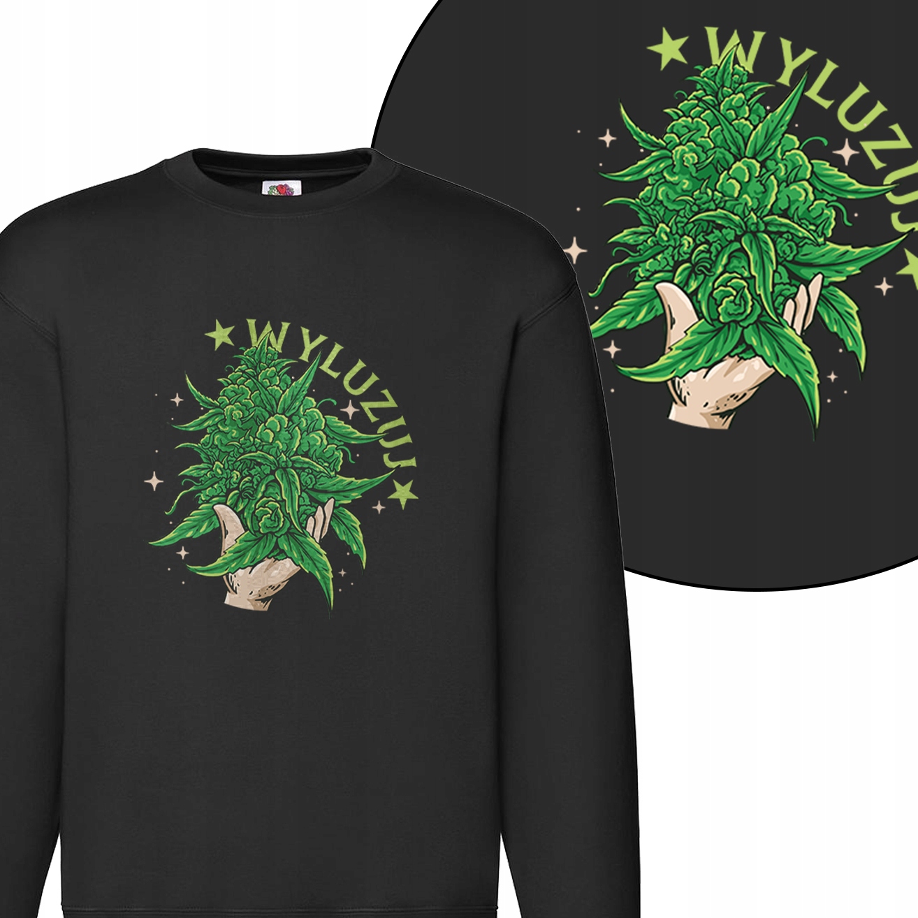 

Męska Bluza Czarna Marihuana Weed MiX Wzorów M